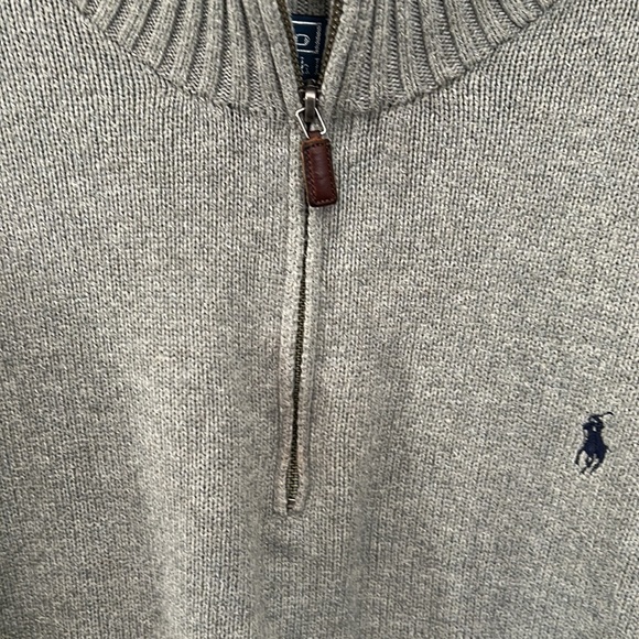 Ralph Lauren Long Sleeve Gray Wuarter Zip Sweater Mens Size Large - Picture 7 of 7